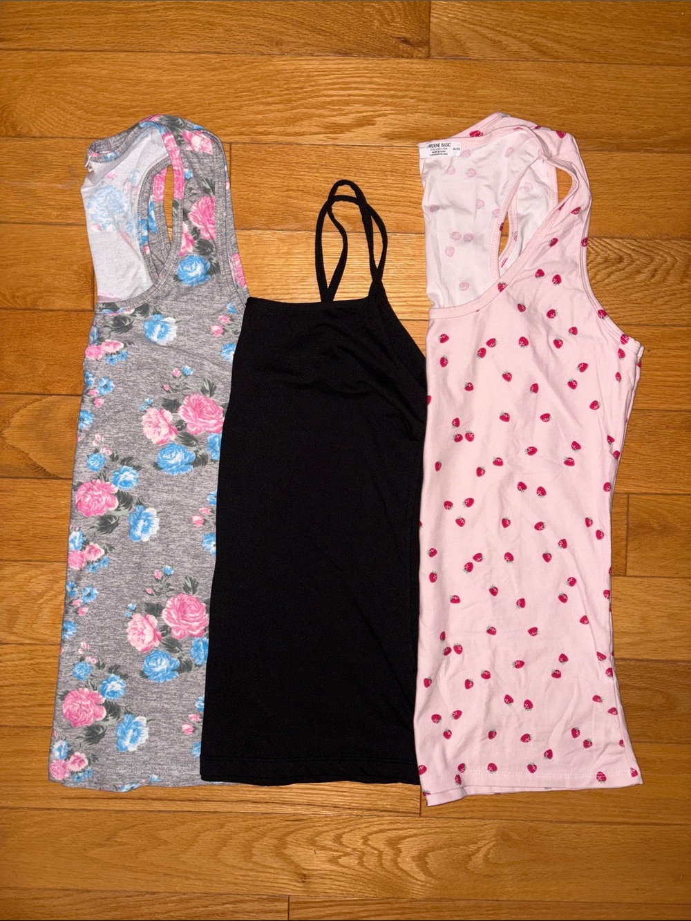 Ardene Bundle Women’s Gray Floral, Black & Light Pink Camisole Set XL